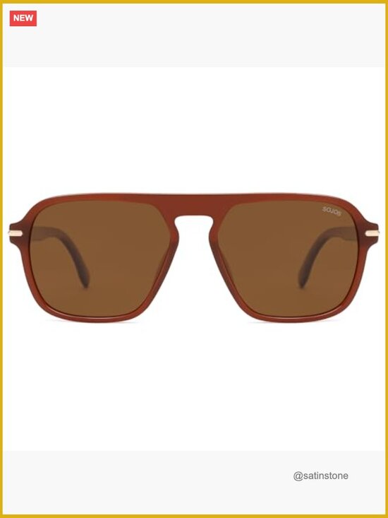 Retro Aviator Polarized Sunglasses Trendy Vintage Square Pilot Mens Shades